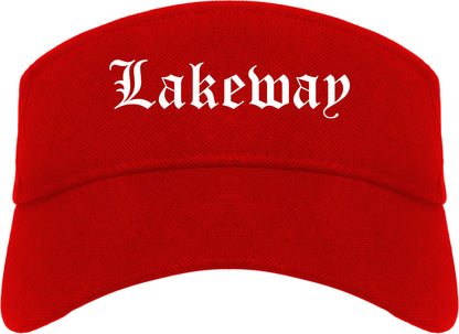Lakeway Texas TX Old English Mens Visor Cap Hat Red