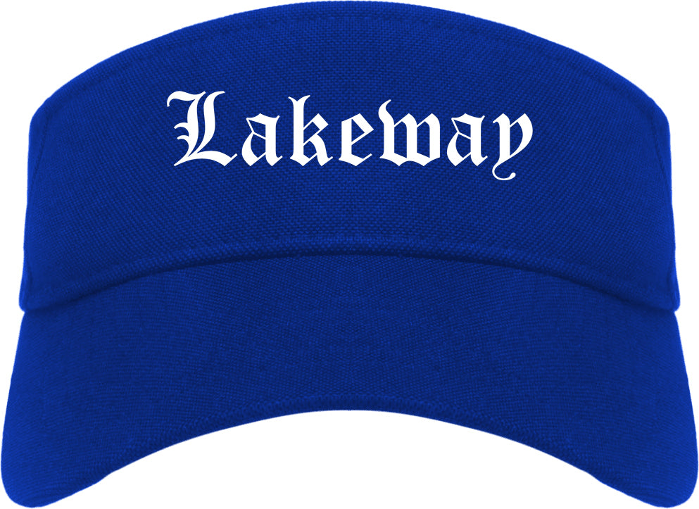 Lakeway Texas TX Old English Mens Visor Cap Hat Royal Blue