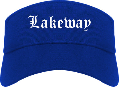 Lakeway Texas TX Old English Mens Visor Cap Hat Royal Blue