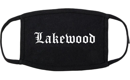Lakewood California CA Old English Cotton Face Mask Black