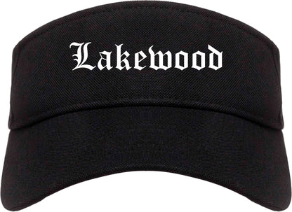 Lakewood California CA Old English Mens Visor Cap Hat Black