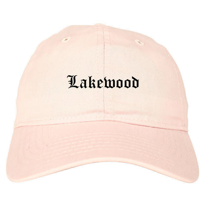 Lakewood Colorado CO Old English Mens Dad Hat Baseball Cap Pink