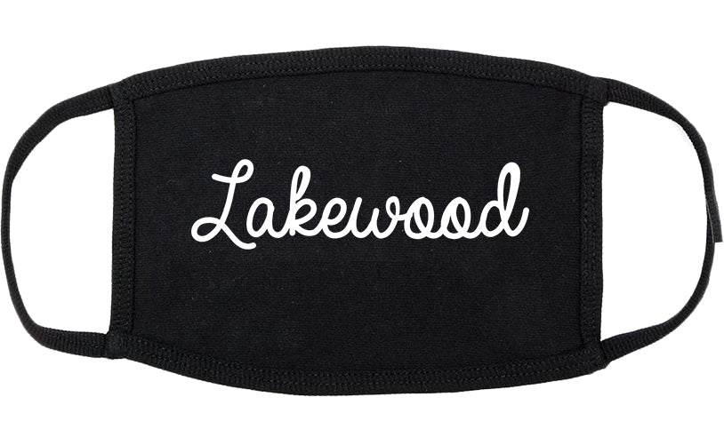 Lakewood Colorado CO Script Cotton Face Mask Black