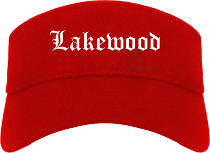 Lakewood Colorado CO Old English Mens Visor Cap Hat Red