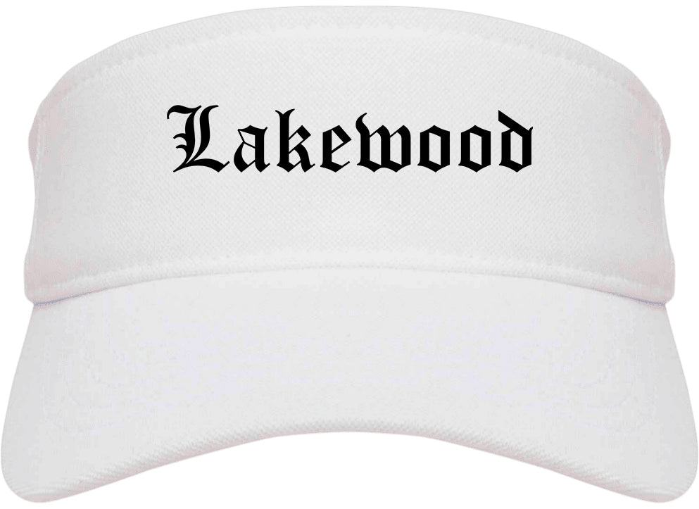Lakewood Colorado CO Old English Mens Visor Cap Hat White
