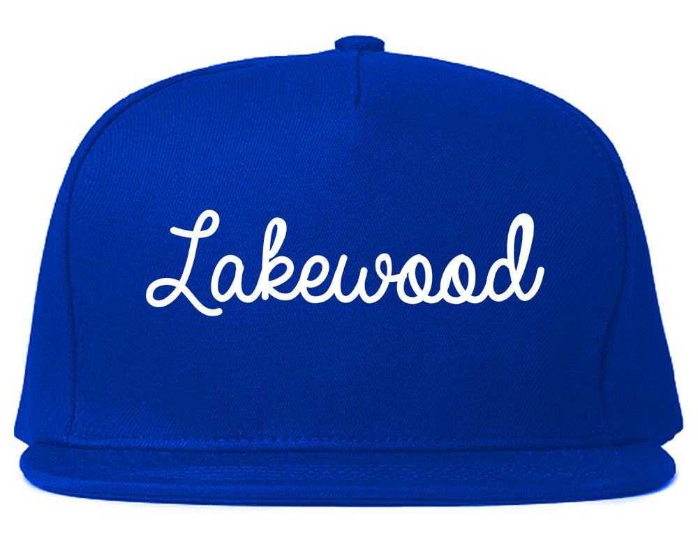 Lakewood Ohio OH Script Mens Snapback Hat Royal Blue