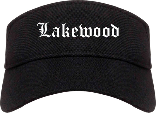Lakewood Ohio OH Old English Mens Visor Cap Hat Black