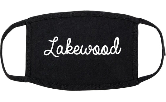 Lakewood Washington WA Script Cotton Face Mask Black