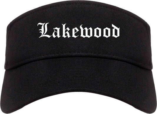 Lakewood Washington WA Old English Mens Visor Cap Hat Black