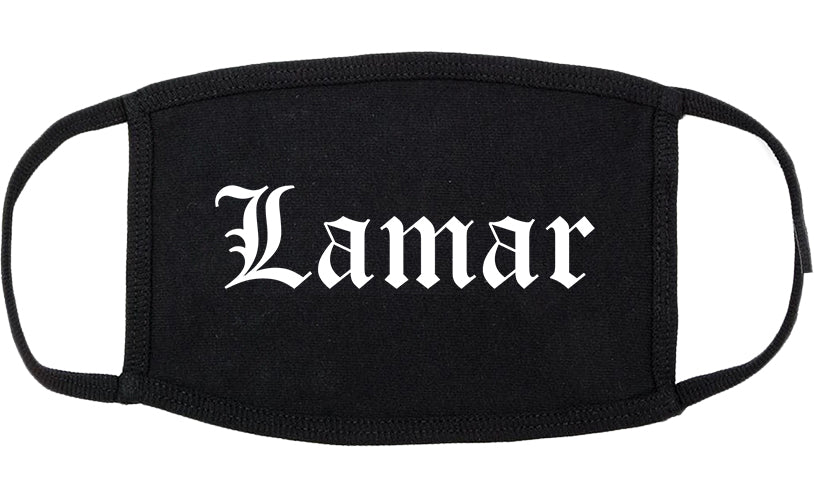 Lamar Colorado CO Old English Cotton Face Mask Black