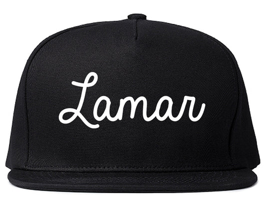 Lamar Colorado CO Script Mens Snapback Hat Black