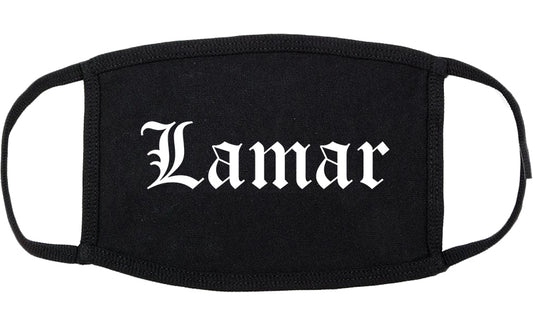 Lamar Missouri MO Old English Cotton Face Mask Black