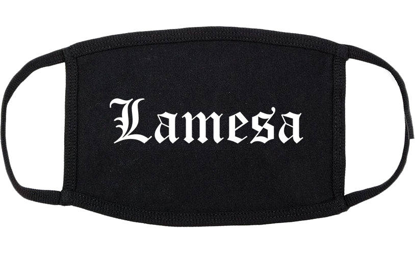 Lamesa Texas TX Old English Cotton Face Mask Black