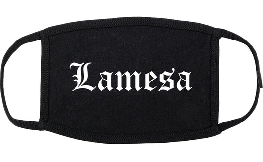 Lamesa Texas TX Old English Cotton Face Mask Black