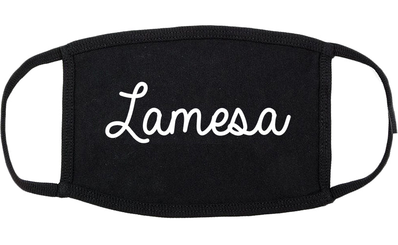 Lamesa Texas TX Script Cotton Face Mask Black