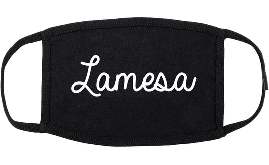 Lamesa Texas TX Script Cotton Face Mask Black