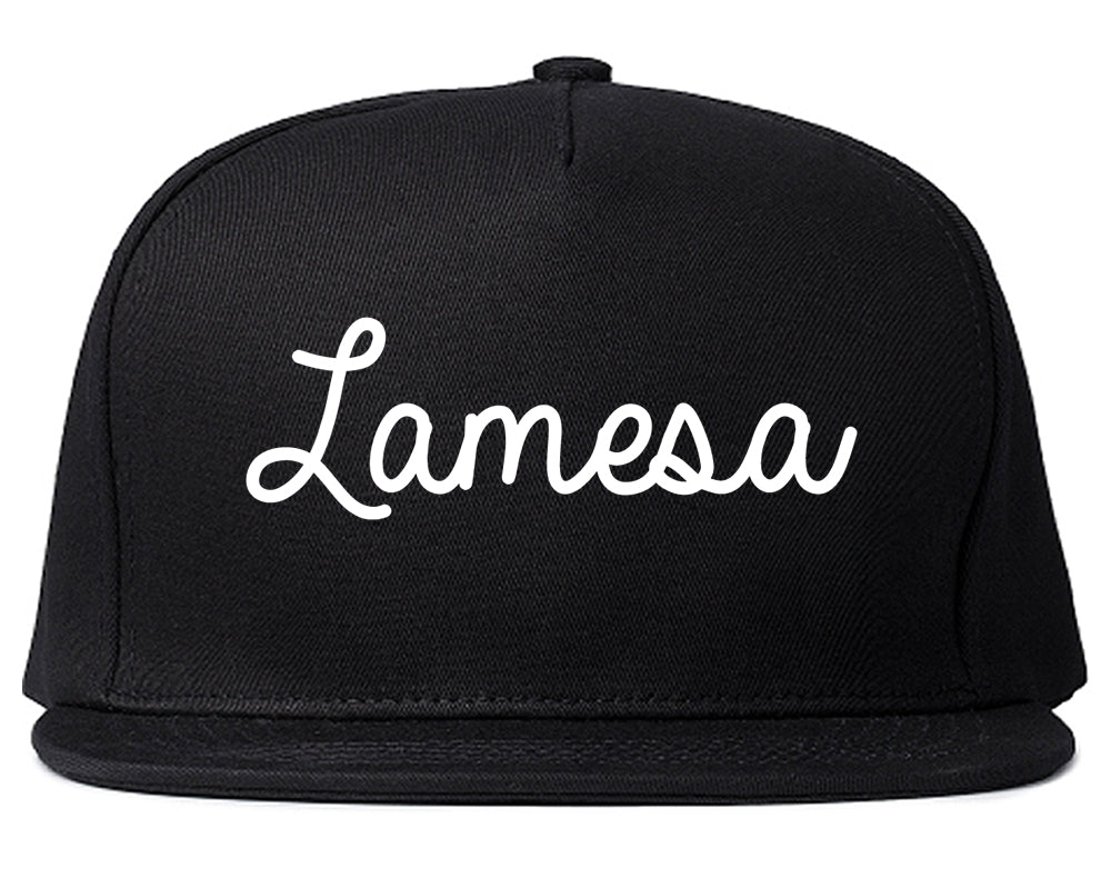 Lamesa Texas TX Script Mens Snapback Hat Black