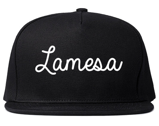 Lamesa Texas TX Script Mens Snapback Hat Black