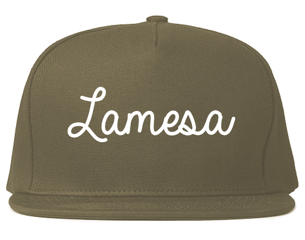 Lamesa Texas TX Script Mens Snapback Hat Grey