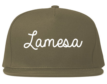 Lamesa Texas TX Script Mens Snapback Hat Grey