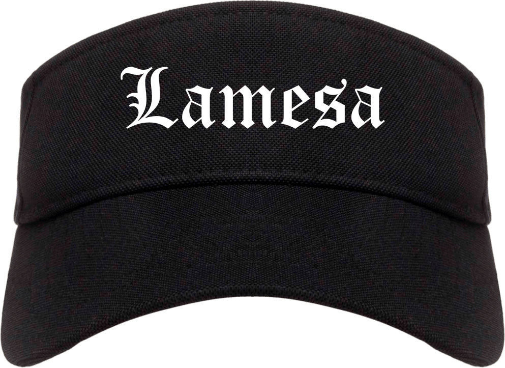 Lamesa Texas TX Old English Mens Visor Cap Hat Black