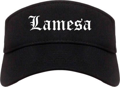 Lamesa Texas TX Old English Mens Visor Cap Hat Black