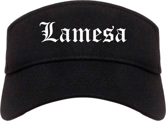Lamesa Texas TX Old English Mens Visor Cap Hat Black