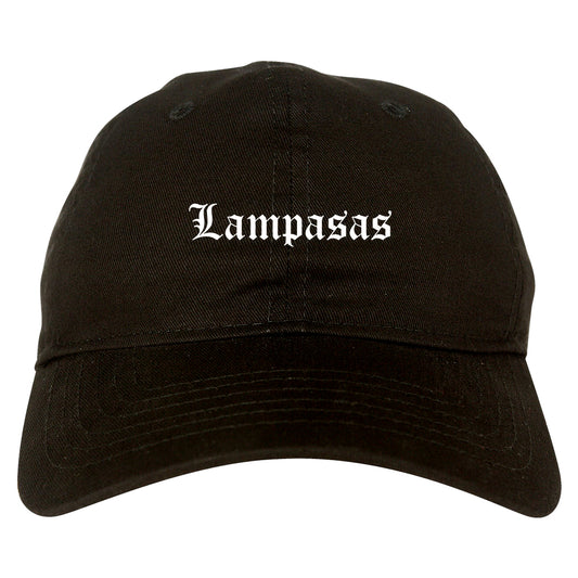 Lampasas Texas TX Old English Mens Dad Hat Baseball Cap Black
