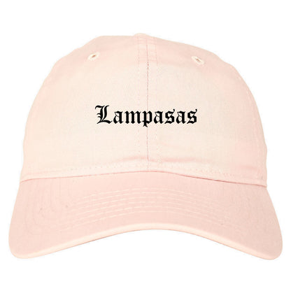 Lampasas Texas TX Old English Mens Dad Hat Baseball Cap Pink