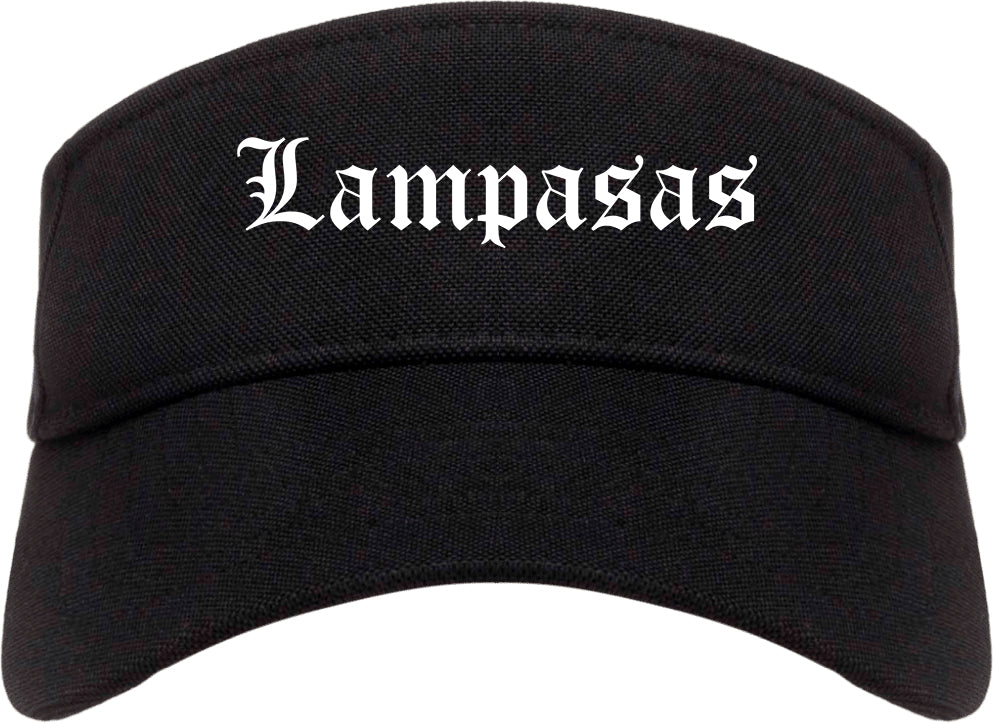 Lampasas Texas TX Old English Mens Visor Cap Hat Black