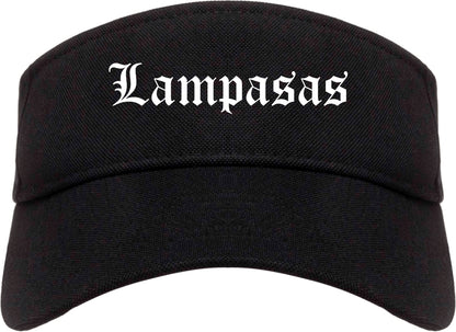 Lampasas Texas TX Old English Mens Visor Cap Hat Black