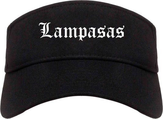 Lampasas Texas TX Old English Mens Visor Cap Hat Black