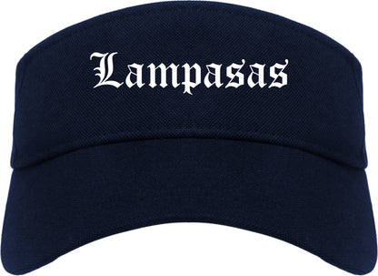 Lampasas Texas TX Old English Mens Visor Cap Hat Navy Blue