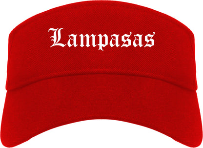 Lampasas Texas TX Old English Mens Visor Cap Hat Red