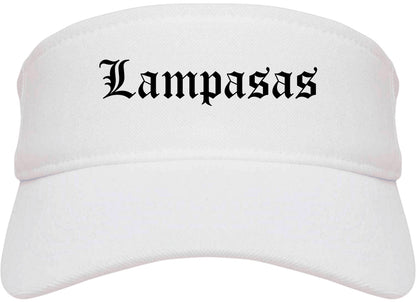 Lampasas Texas TX Old English Mens Visor Cap Hat White