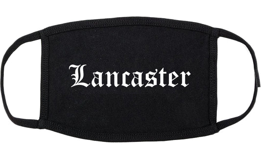 Lancaster California CA Old English Cotton Face Mask Black