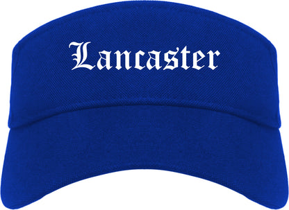 Lancaster California CA Old English Mens Visor Cap Hat Royal Blue