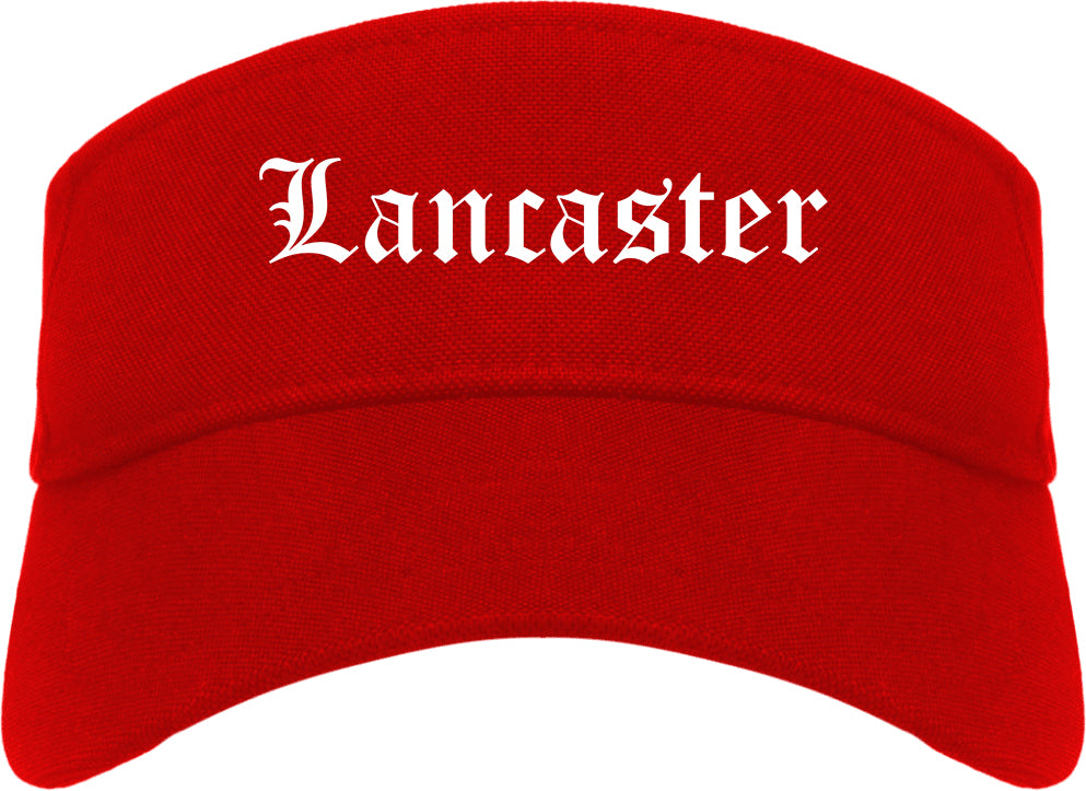 Lancaster Kentucky KY Old English Mens Visor Cap Hat Red