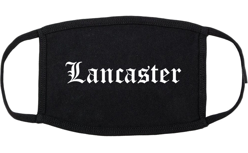 Lancaster New York NY Old English Cotton Face Mask Black