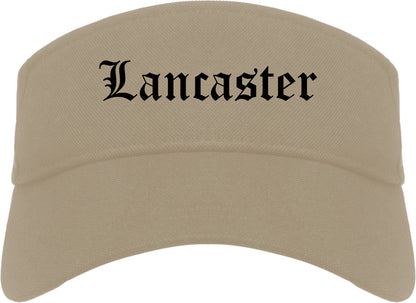 Lancaster New York NY Old English Mens Visor Cap Hat Khaki