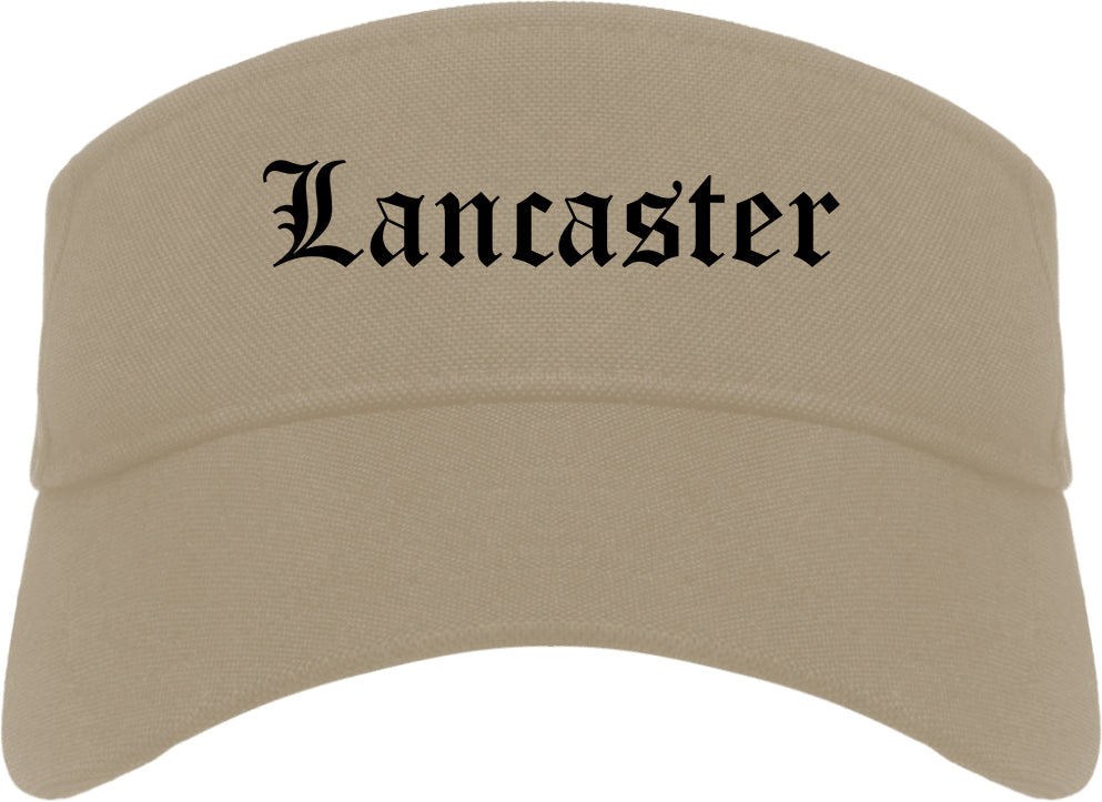 Lancaster Pennsylvania PA Old English Mens Visor Cap Hat Khaki