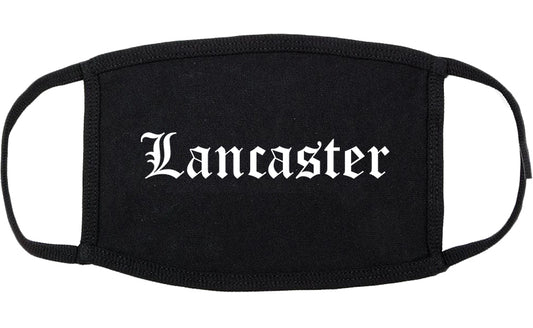 Lancaster Texas TX Old English Cotton Face Mask Black