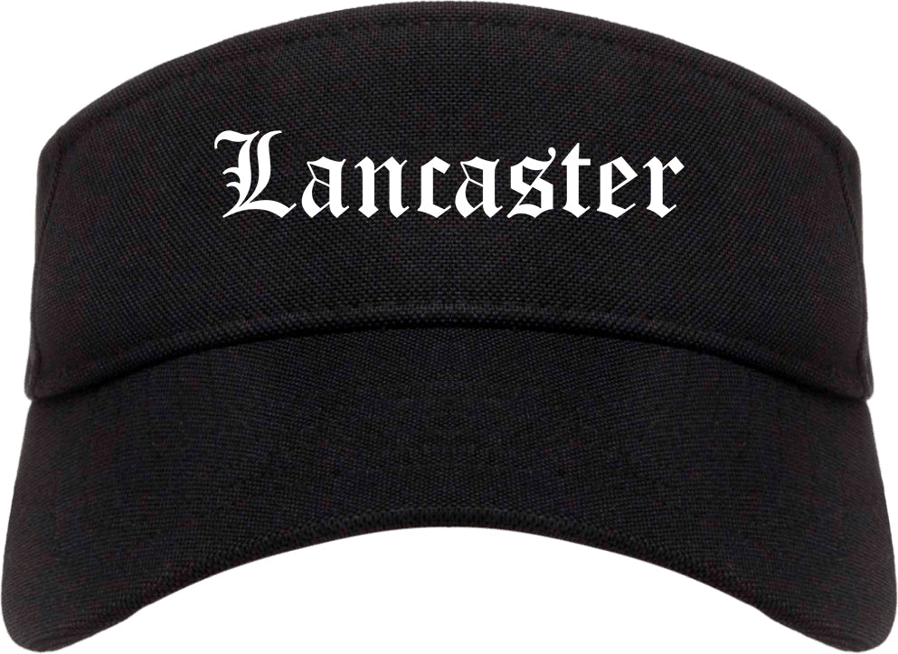 Lancaster Texas TX Old English Mens Visor Cap Hat Black