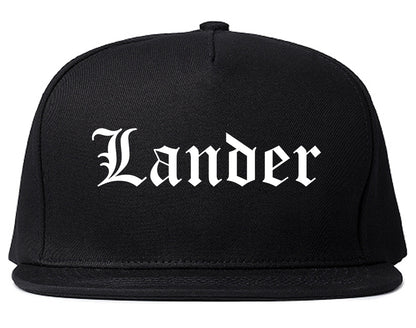 Lander Wyoming WY Old English Mens Snapback Hat Black