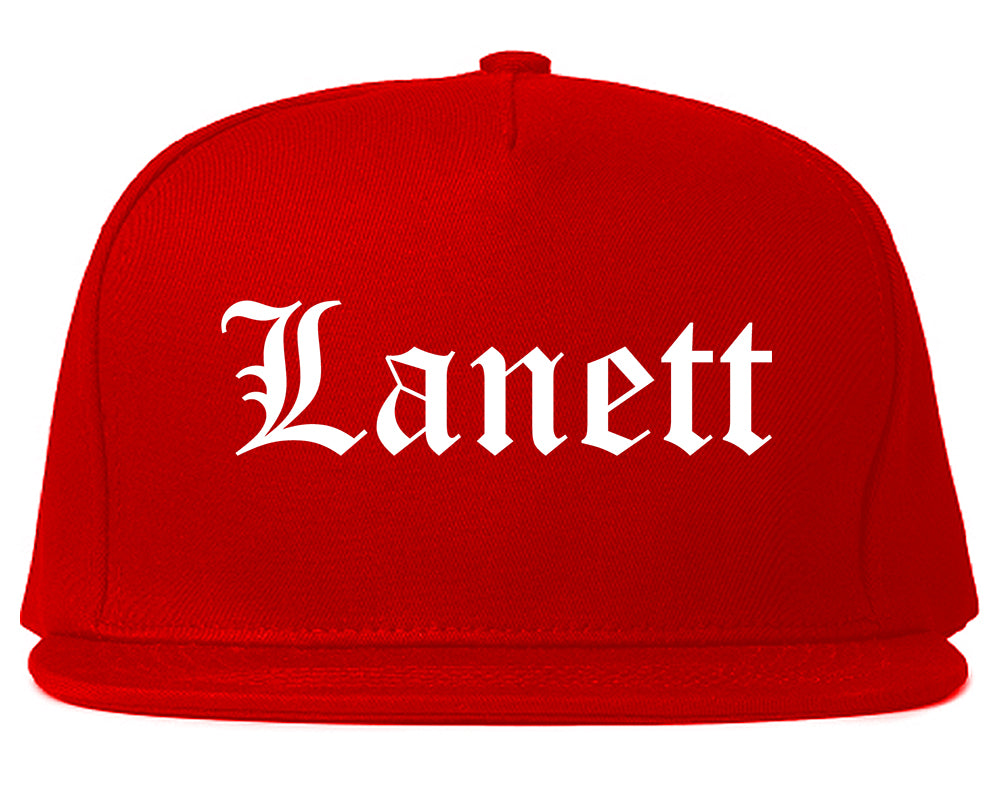 Lanett Alabama AL Old English Mens Snapback Hat Red