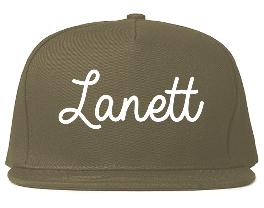 Lanett Alabama AL Script Mens Snapback Hat Grey