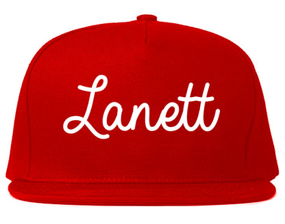 Lanett Alabama AL Script Mens Snapback Hat Red