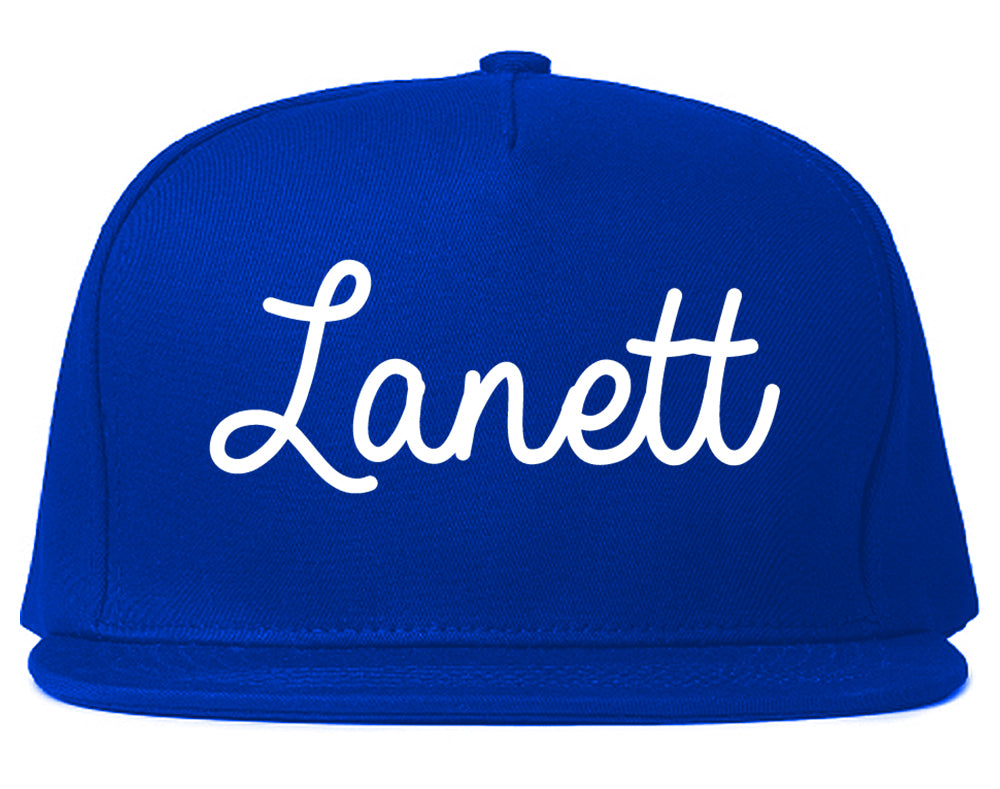 Lanett Alabama AL Script Mens Snapback Hat Royal Blue
