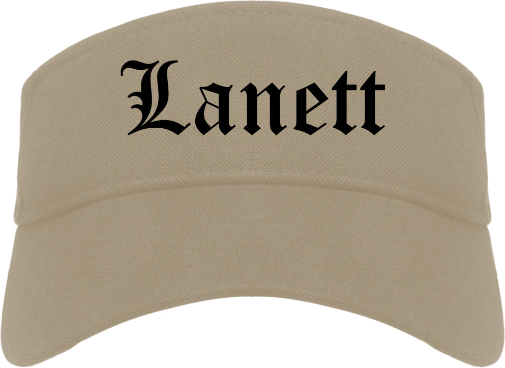 Lanett Alabama AL Old English Mens Visor Cap Hat Khaki
