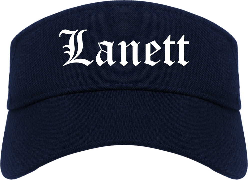 Lanett Alabama AL Old English Mens Visor Cap Hat Navy Blue